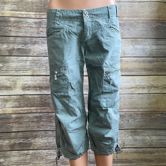 Sanctuary Pants - Sanctuary Green Cargo Capris